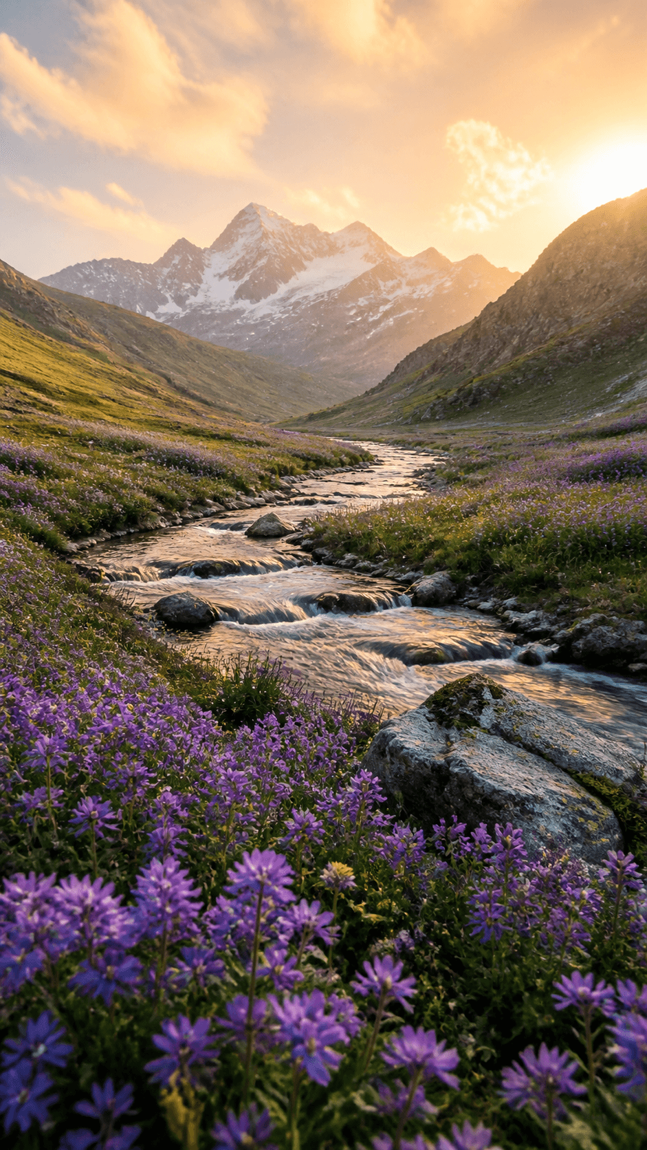 Alpine Wildflowers Nature phone wallpaper in high resolution
