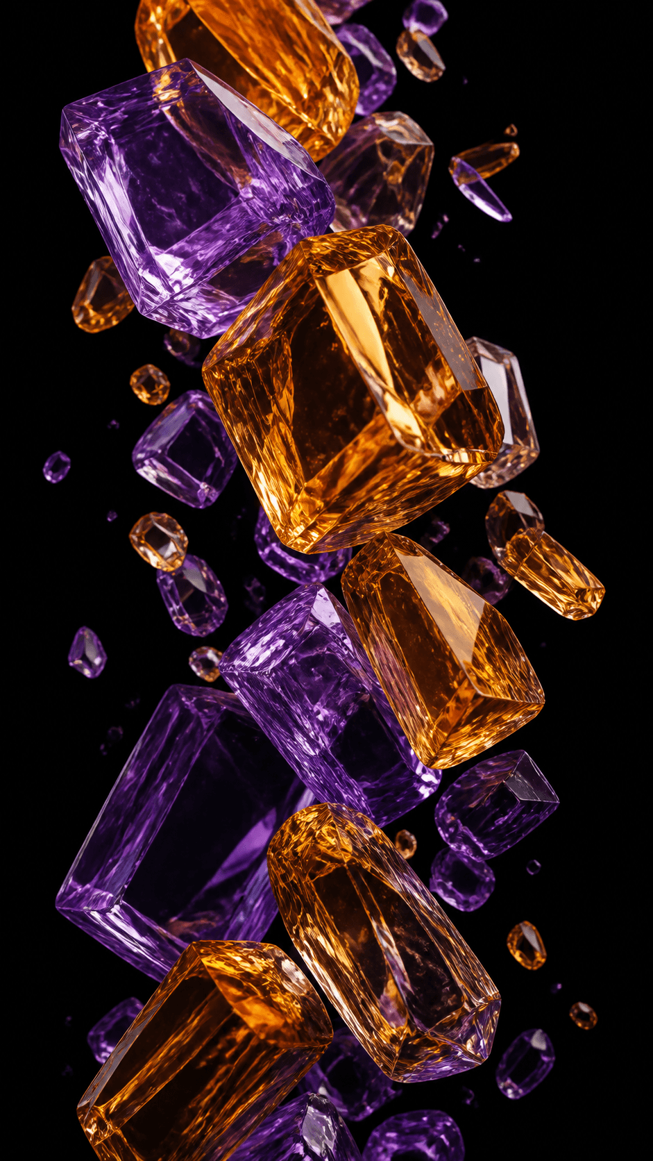 Amber Violet Crystals Abstract phone wallpaper in high resolution