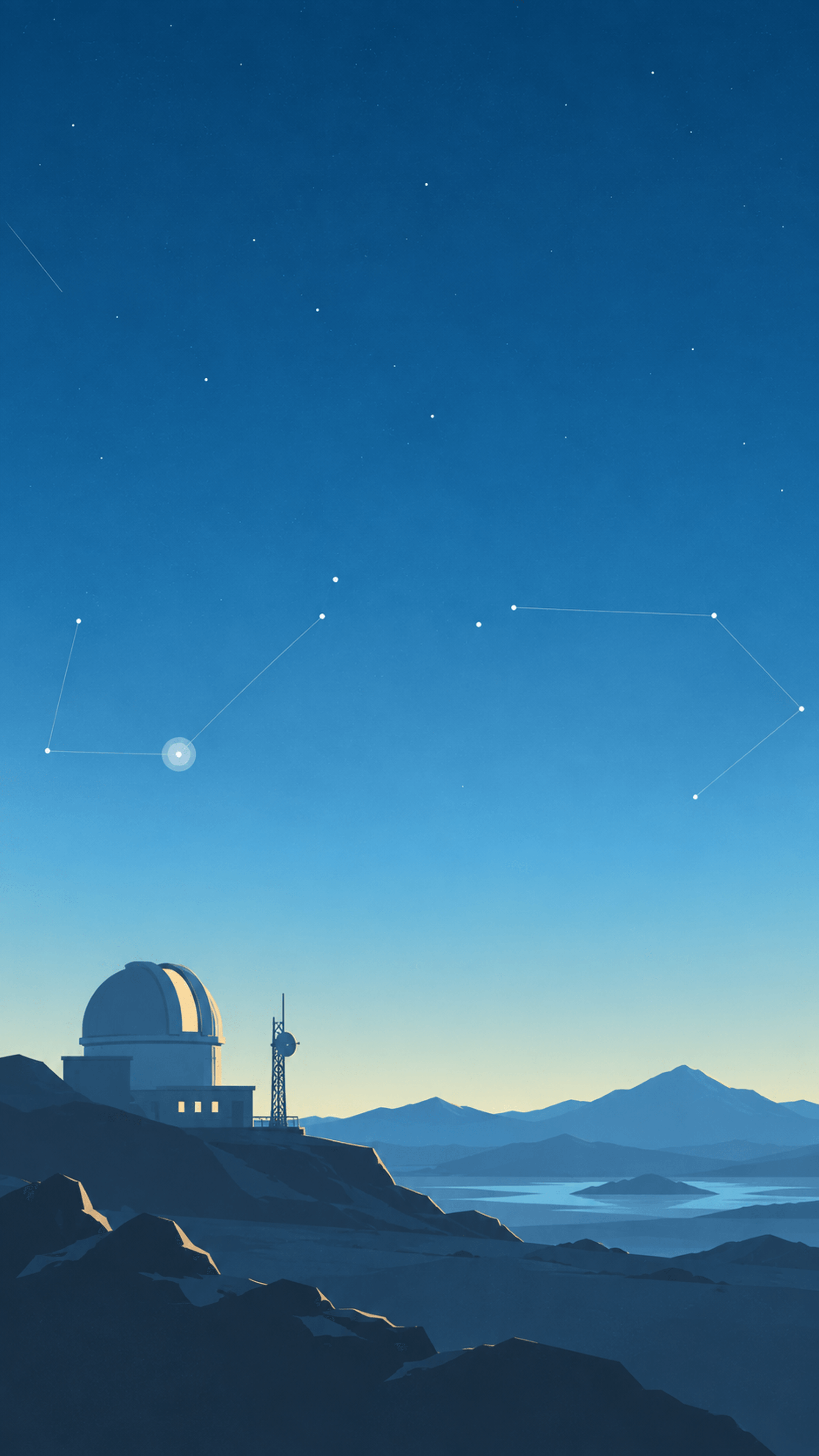 Blue Observatory Map Digital phone wallpaper