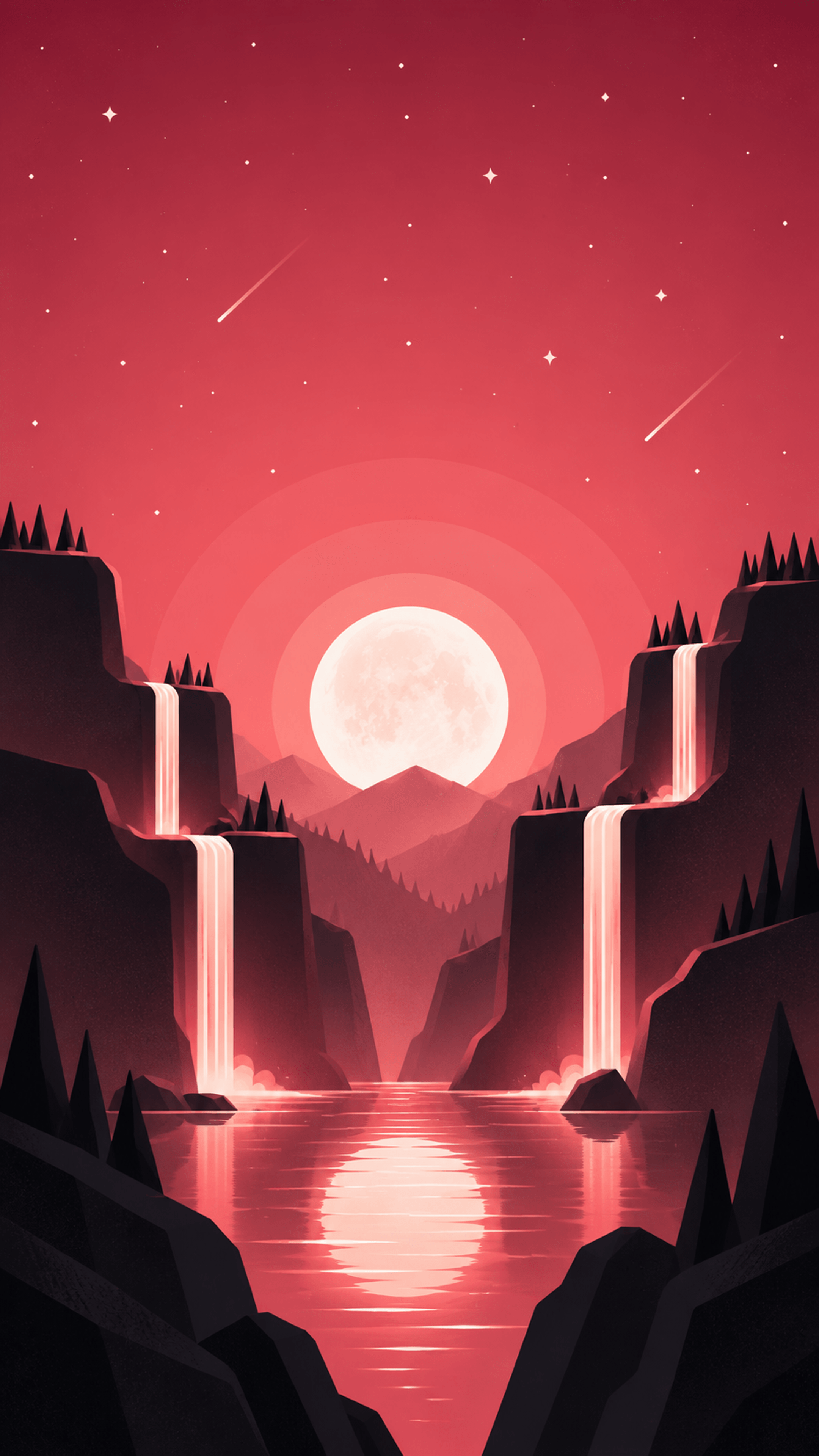 Coral Canyon Moon Abstract phone wallpaper