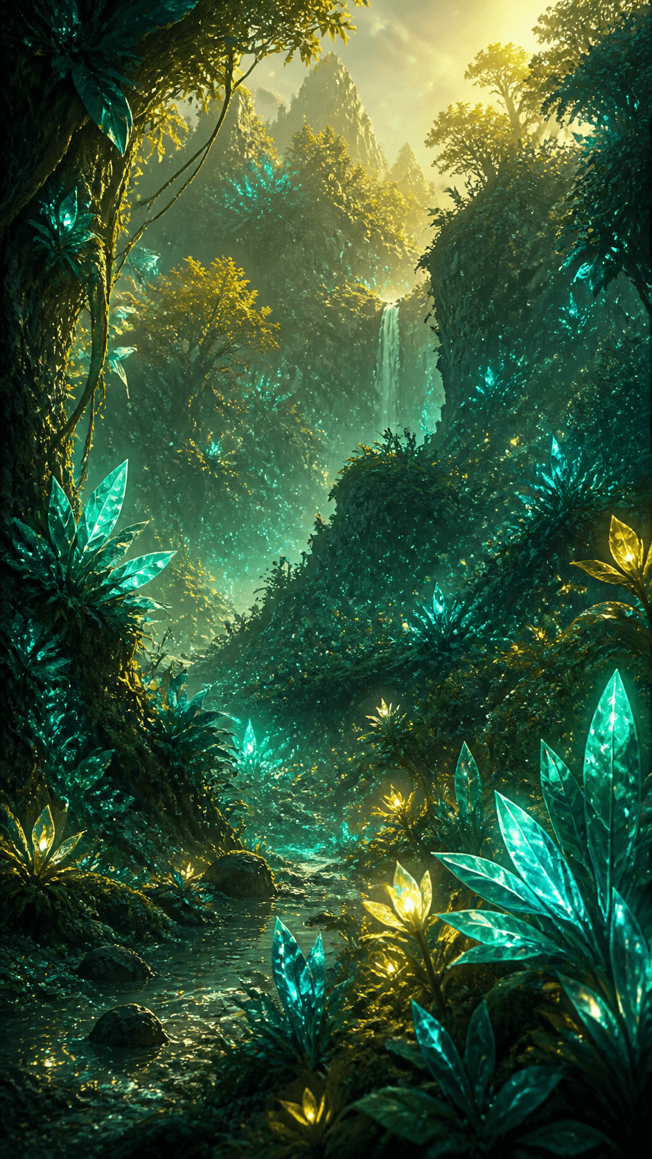 Crystal Realms Illustration phone wallpaper