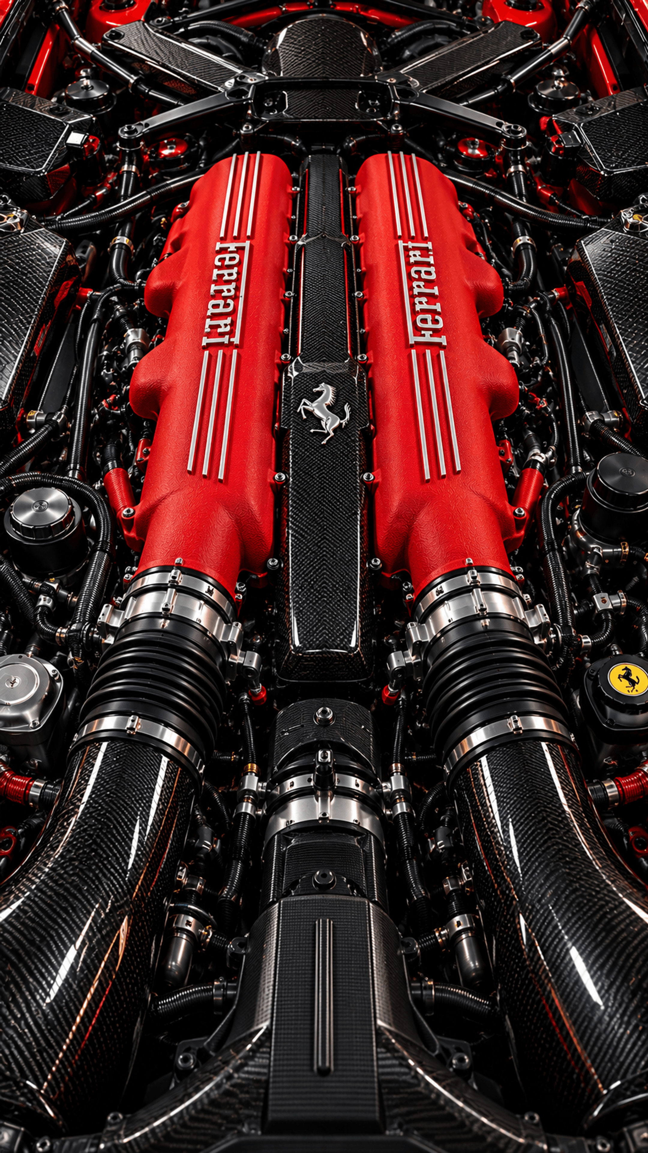 Ferrari Rosso Carbon Digital phone wallpaper