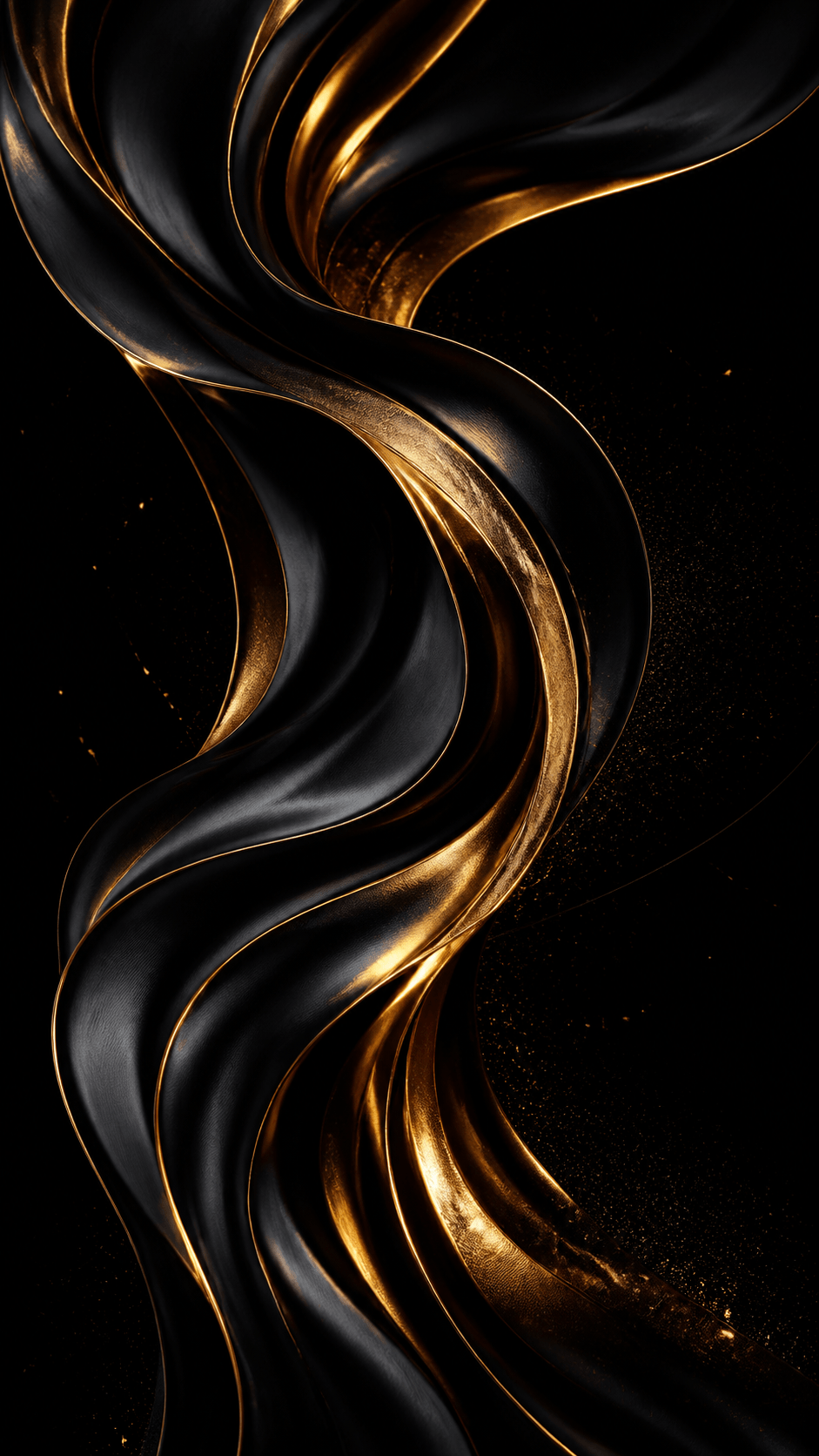 Golden Flow AMOLED phone wallpaper