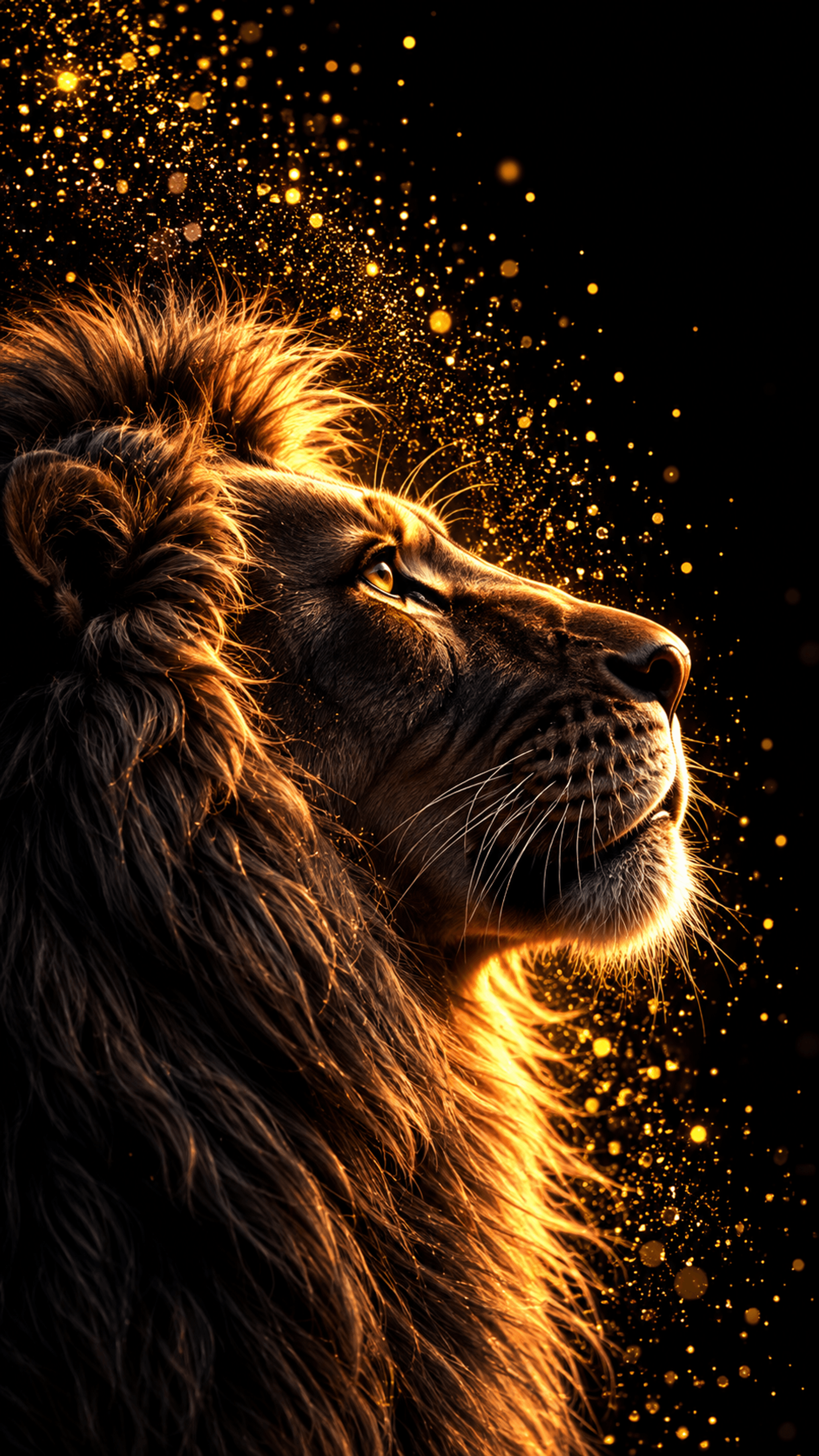 Golden Lion Animals phone wallpaper