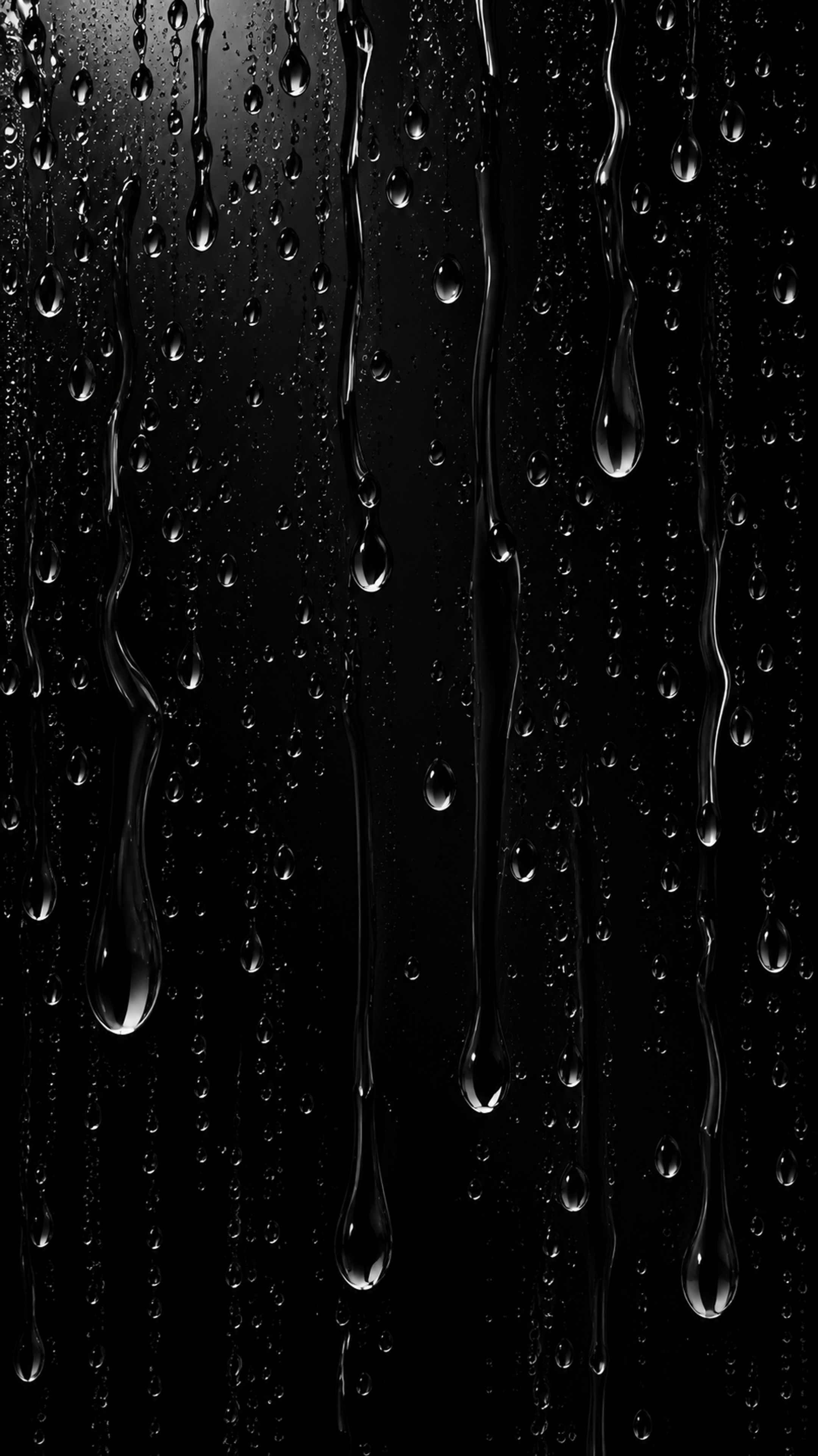 Midnight Rain Glass AMOLED phone wallpaper