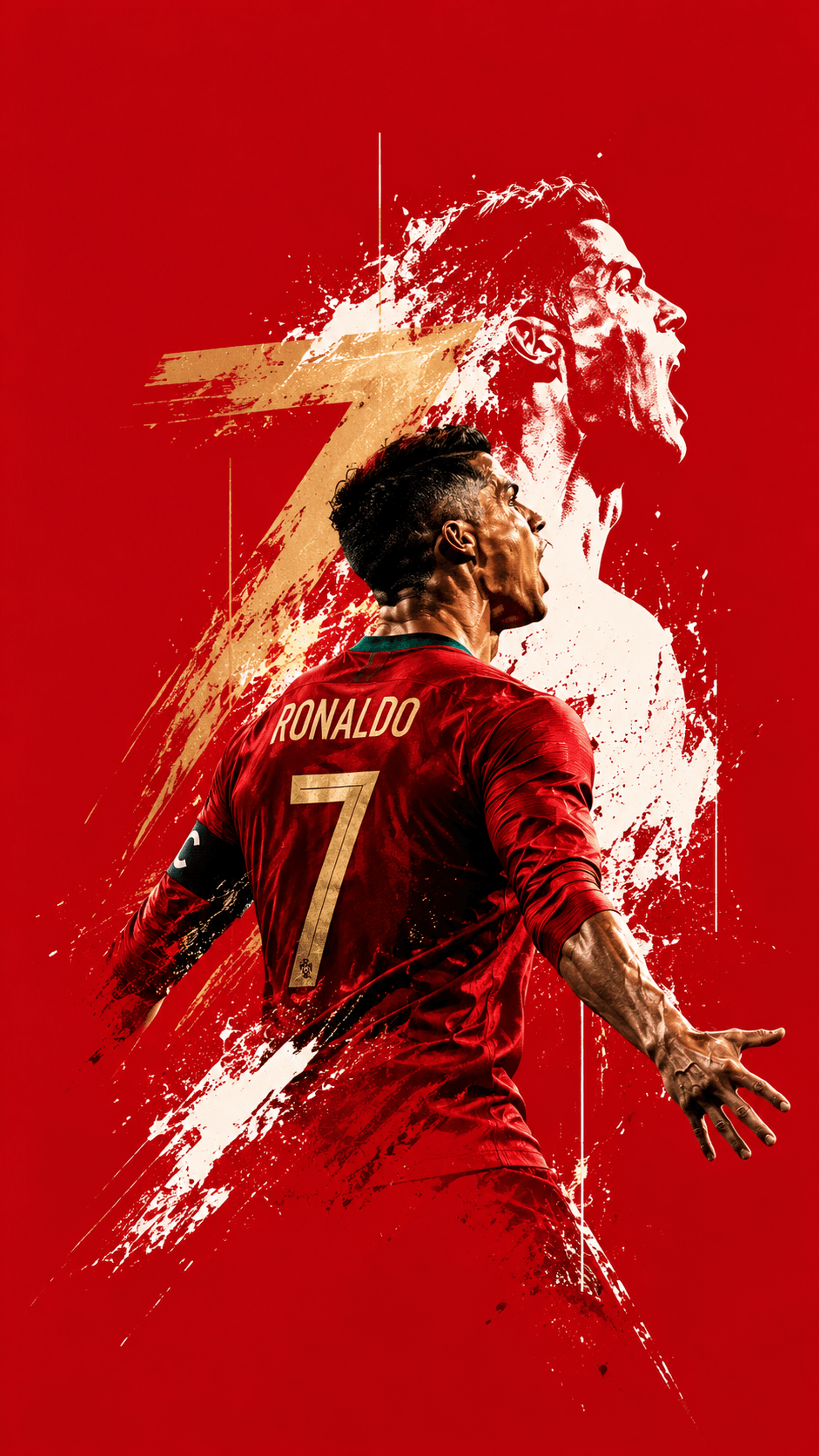 Ronaldo Scarlet Seven Poster Illustration phone wallpaper
